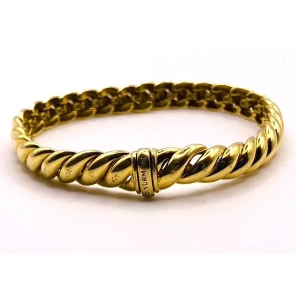 David Yurman Sculpted 18K Yellow Gold  Bracelet 8mm Wide - Picture 13 of 13